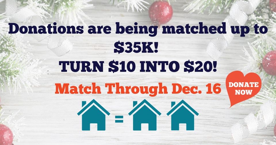 Local Donors Enable Holiday Match Challenge to Help Homeless Families and Individuals Return to Housing Donations to Hospitality House Doubled through Dec. 15